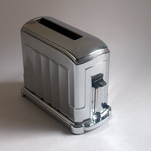 Vintage Toastmaster Waters-Genter 1A4 Chrome Single Slice Toaster Art Deco  Works